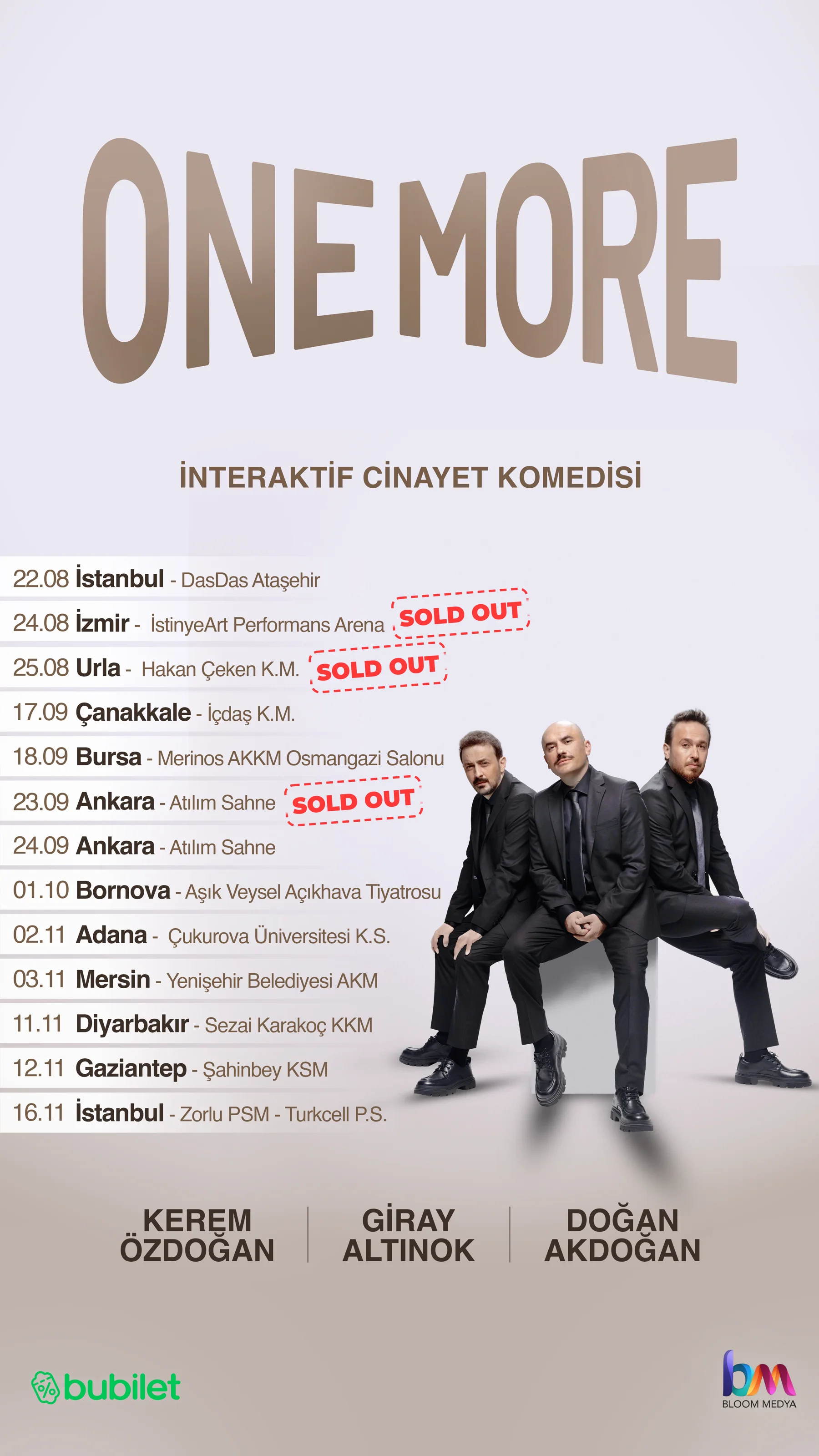 One More interaktif cinayet komedisi turne tarihleri